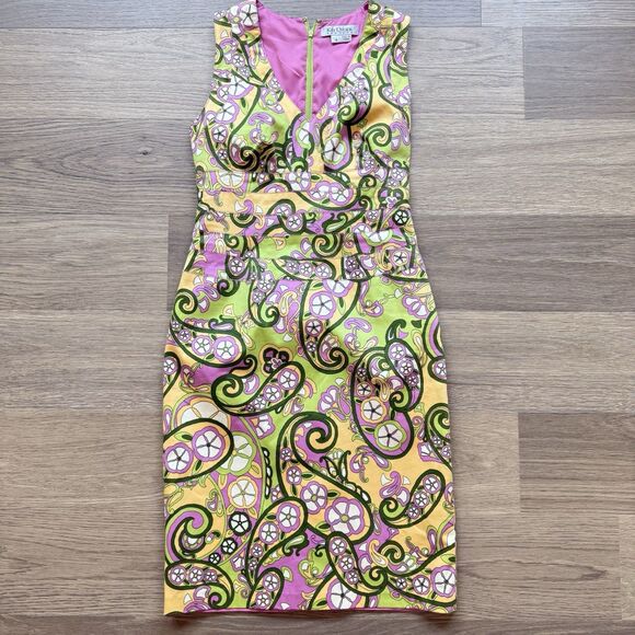 Kay Unger Dress Women 4 Paisley Retro Hippie Vibrant Sleeveless Midi - Picture 1 of 12